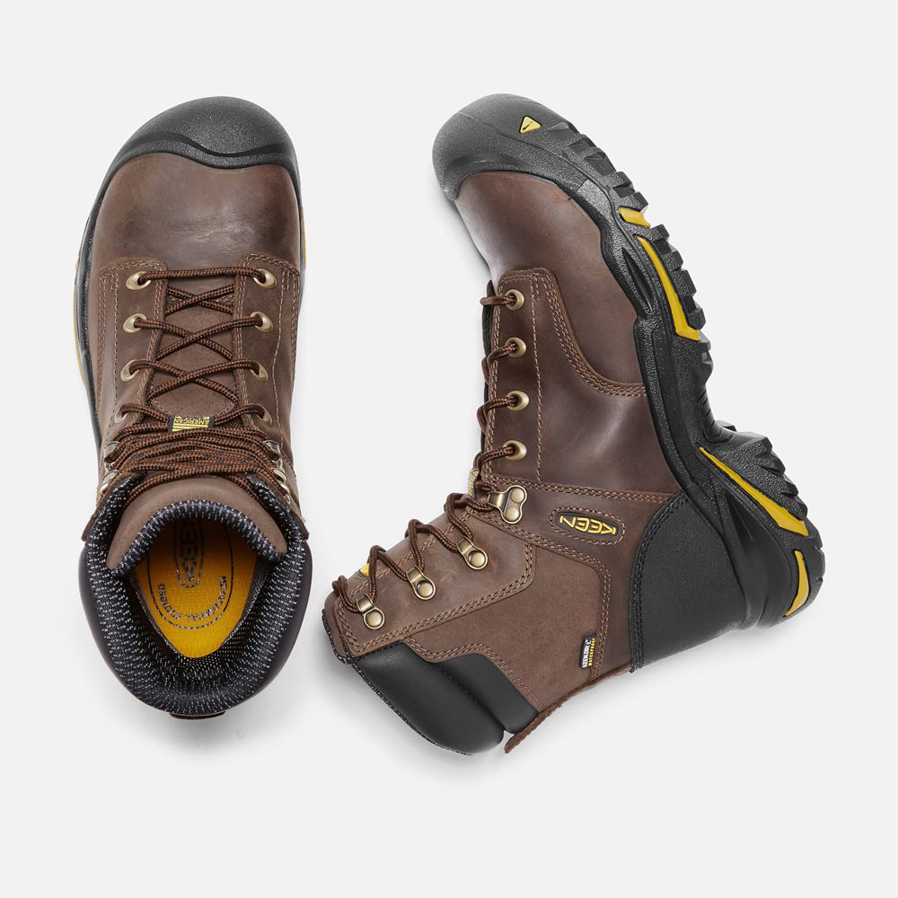 Keen Trekking Bot Erkek Kahverengi - Mt Vernon 8\" (Steel Toe) - Türkiye QCLP71823